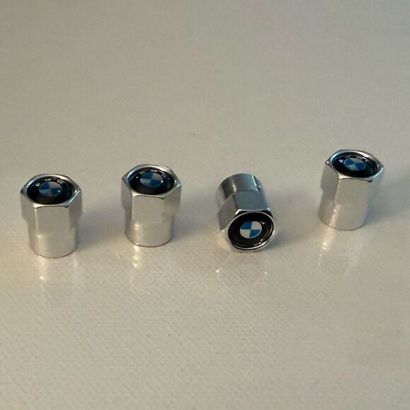 BMW Valve Stem Caps in Silver Set of 4 NWT - Picture 3 of 4